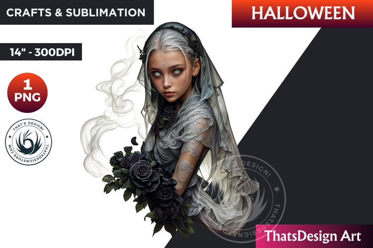 The ghostly Bride Halloween clipart, haunted bride Ghost PNG