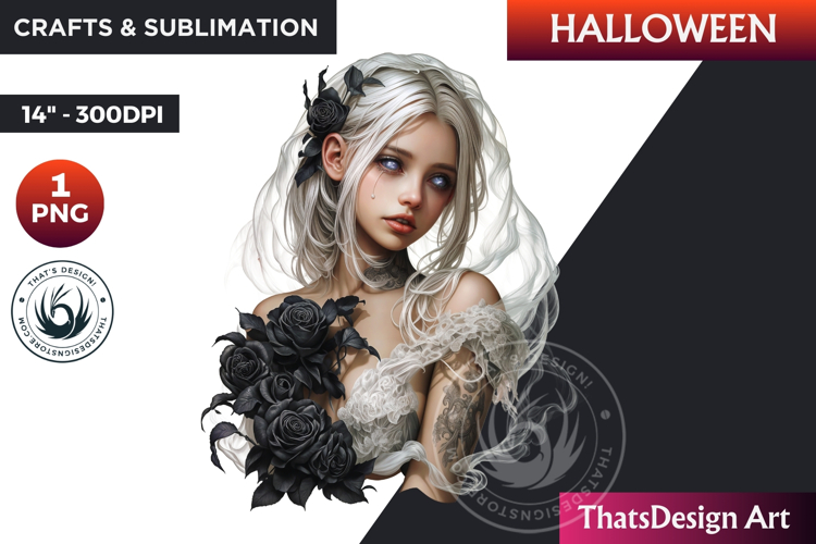 The ghostly Bride Halloween clipart, haunted bride Ghost PNG