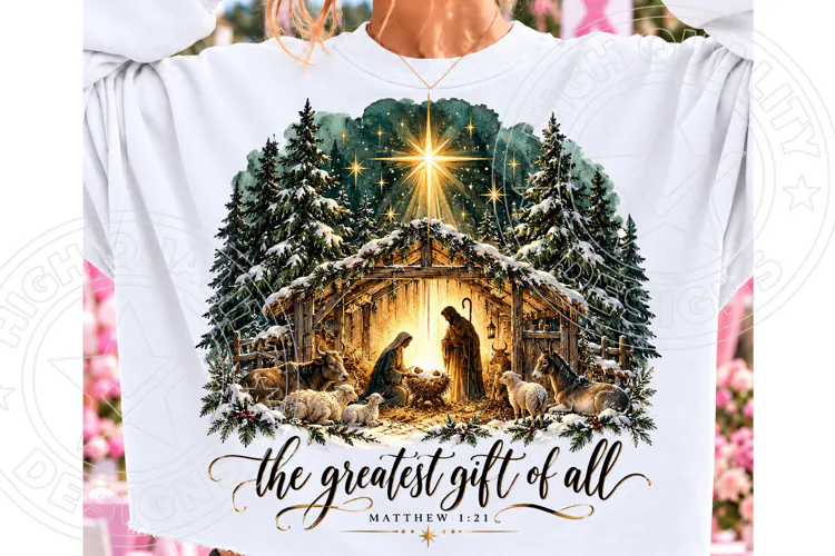 The Greatest Gift of All PNG | Christian Christmas Nativity