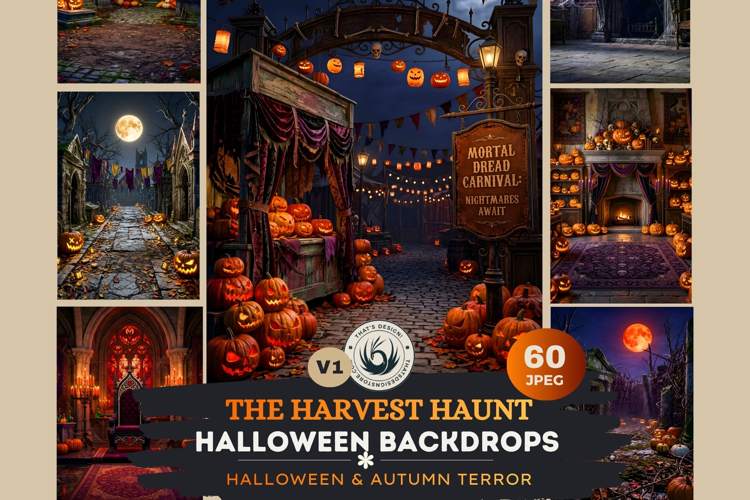 Harvest Haunt: Halloween Autumn Backgrounds & TTRPG Scenes