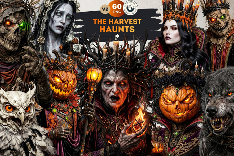 Harvest of Haunts: Halloween Gothic Characters PNGs