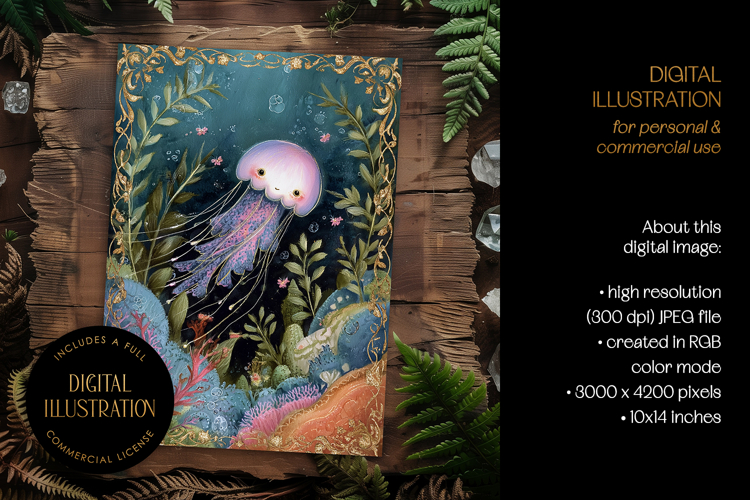 Underwater Jellyfish Illustration