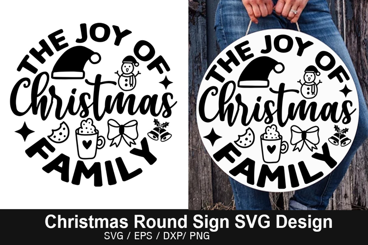 The Joy of Christmas Family SVG - Christmas Round Signs D