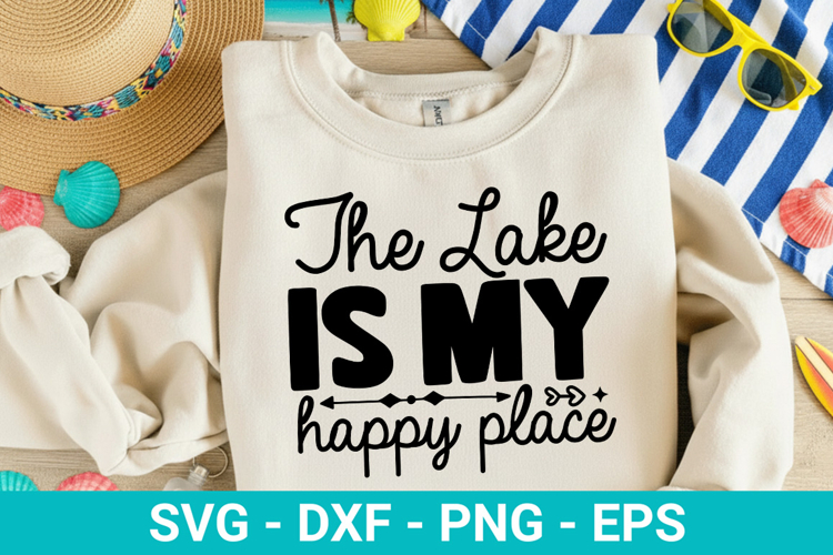 The Lake is My Happy Place - Family Vacation SVG Design