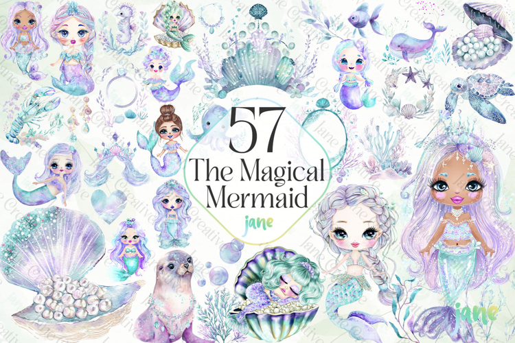 Cute Mermaid Clipart Image 21