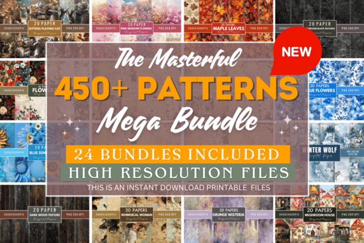 The Masterful Digital Paper Big Bundle, Backgrounds Bundle