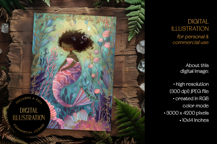 Underwater Mermaid Illustration