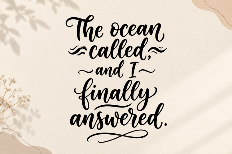 The Ocean Called And I Finally Answered Hand Lettered SVG Qu example image 1