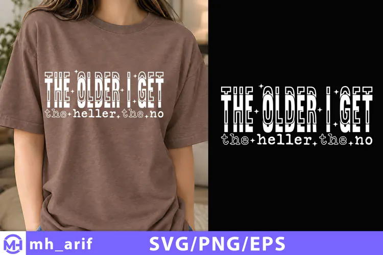 The Older I Get the Heller the No SVG PNG Shirt Design