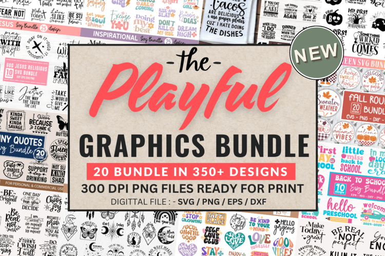 The Playful SVG Mega Bundle, SVG PNG DESIGN Big Bundle