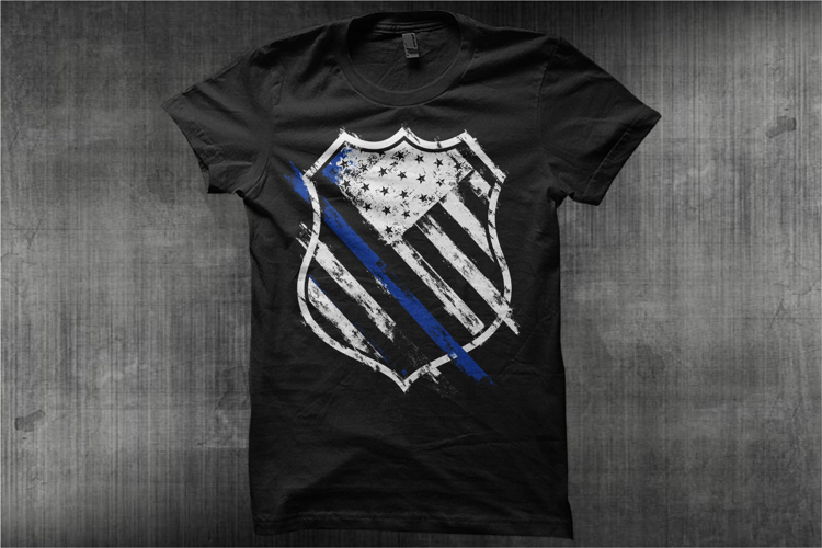 The Police Flag Badge with Distressed Effect