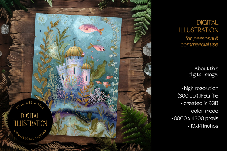 Underwater Castle Illustration