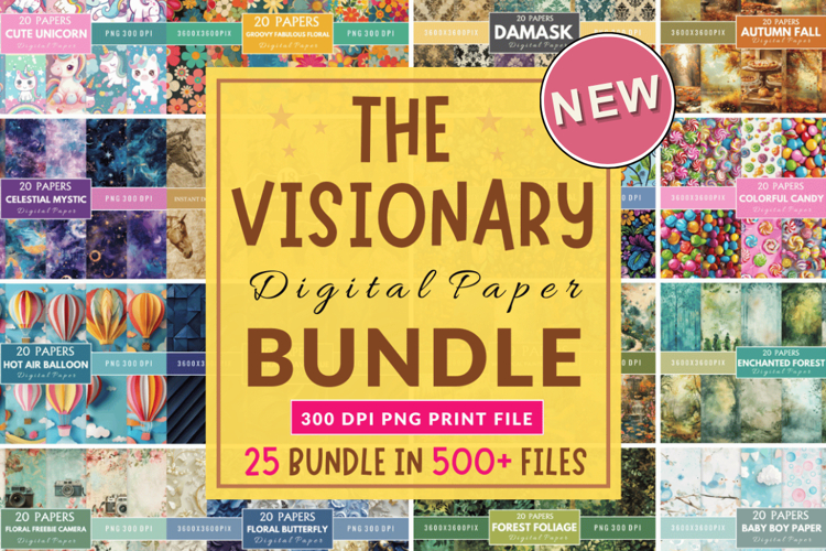 The Visionary Mega Digital Paper Bundle, Backgrounds Bundle