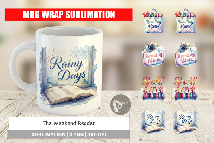 Weekend Reader Quotes Mug Wrap