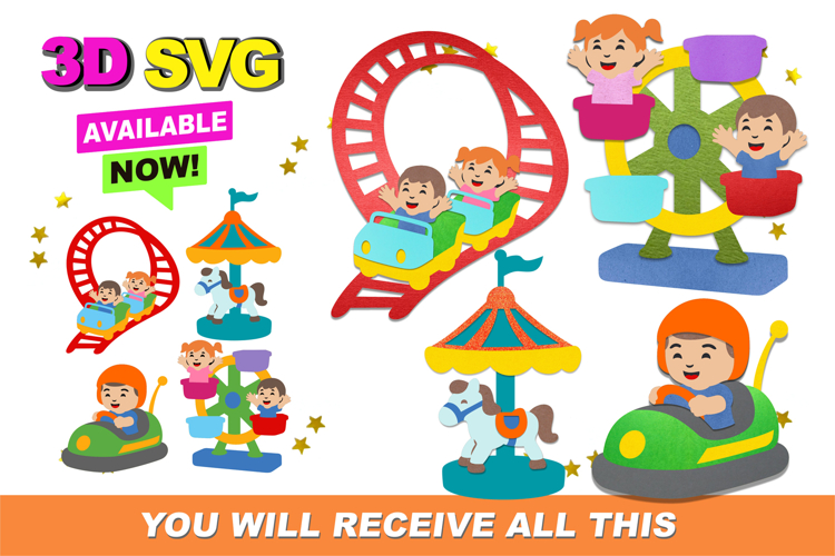 Amusement park Elements 3D SVG