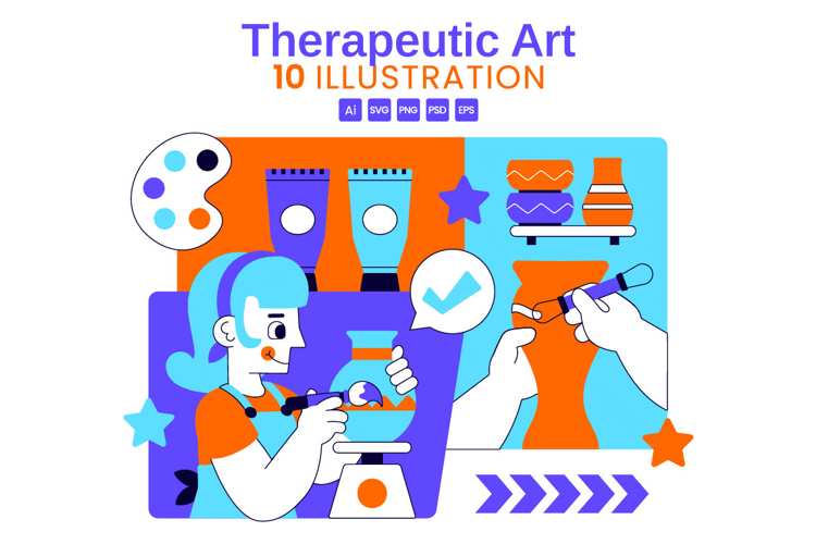 10 Therapeutic Art and Pottery Illustration