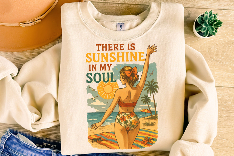 There is Sunshine in My Soul PNG, Summer Vibes PNG, Beach