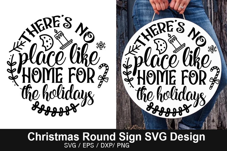 Theres no place like home SVG - Christmas Round Signs Desig