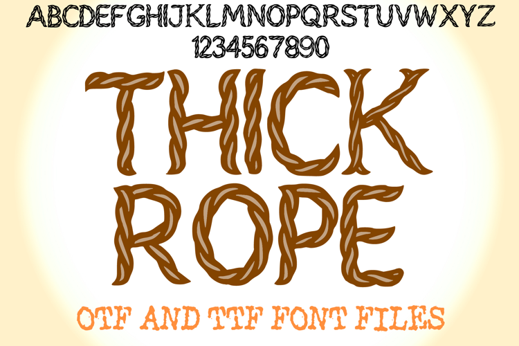 Thick Rope Lettering ABC Text Font Alphabet OTF Type Twisted