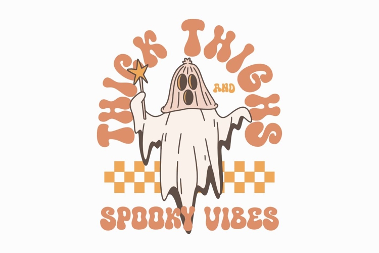 Thick Thighs Hippie Halloween T-shirt Design