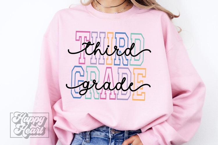 Third Grade SVG - Retro Back To School Hello 3rd Grade PNG
