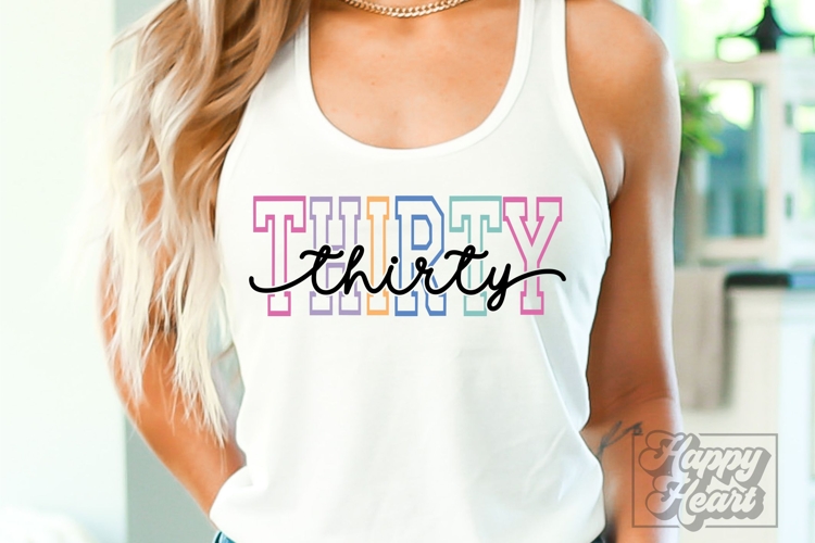 Thirty SVG Varsity - Hello Thirty PNG 30th Birthday Shirt