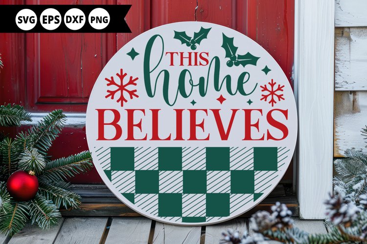 Round Christmas Ornament Svg