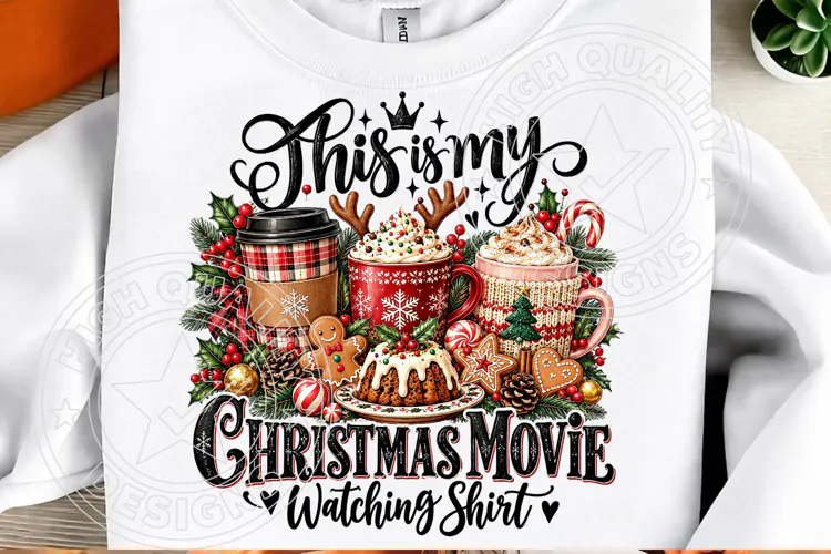 This Is My Christmas Movie Watching Shirt PNG