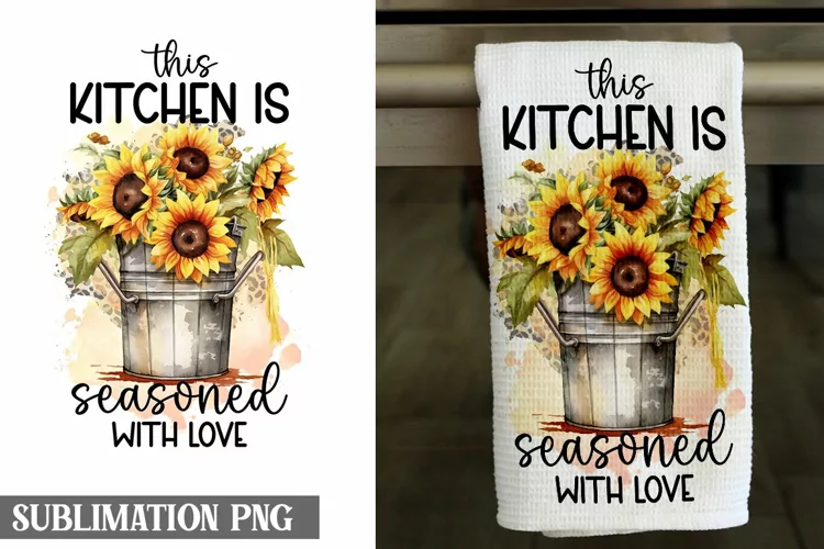 This kitchen Is Seasoned With Love | Kitchen Towel