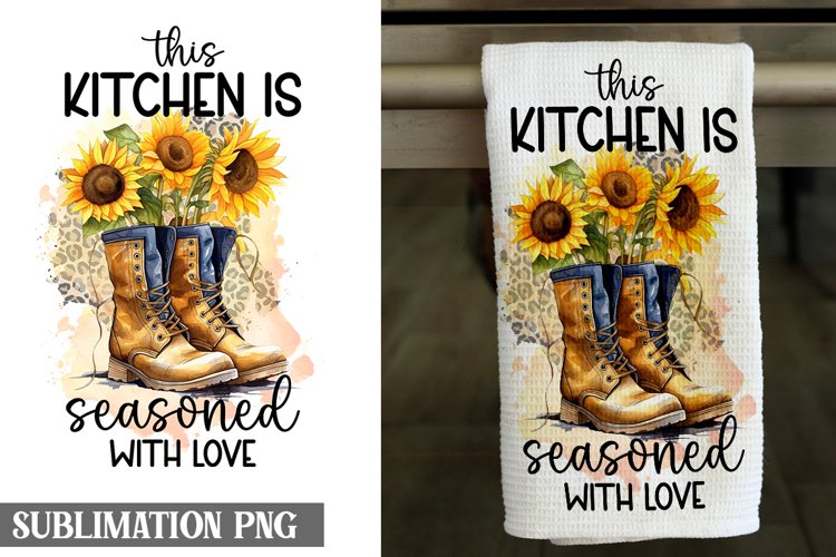 This kitchen Is Seasoned With Love | Kitchen Towel example image 1