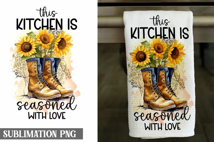 This kitchen Is Seasoned With Love | Kitchen Towel