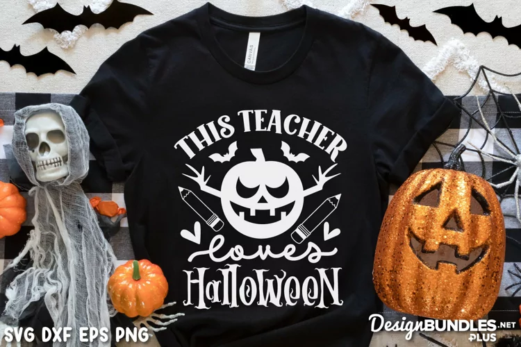 This Teacher Loves Halloween, Halloween Saying Svg