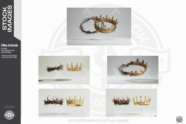 Crown of Thorns with Gold Crown
