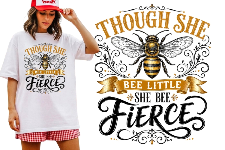 Though She Bee Little She Bee Fierce Funny Bee Quote Shirt