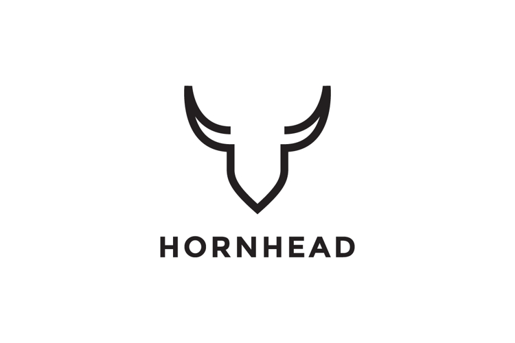 minimalist horn modern logo design, vector graphic