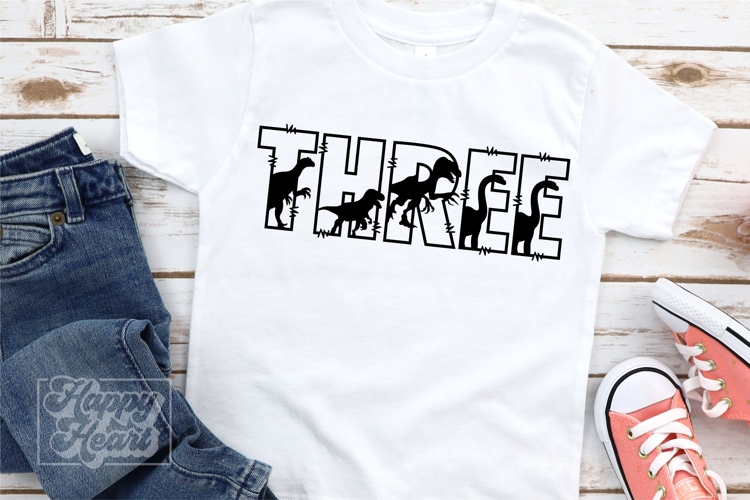 3rd Birthday Boy Dinosaur SVG - Three Dinosaur Shirt PNG