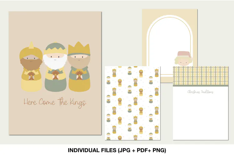 Three Kings Christmas Journaling Cards 3x4 Printable