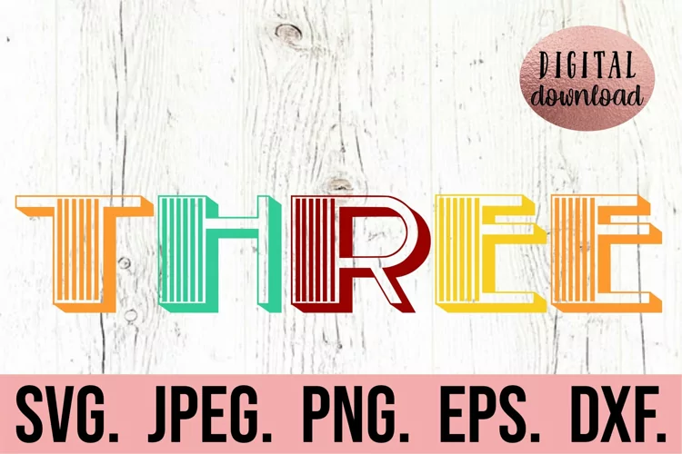 3rd Birthday SVG - Third Birthday Vintage Retro Three SVG