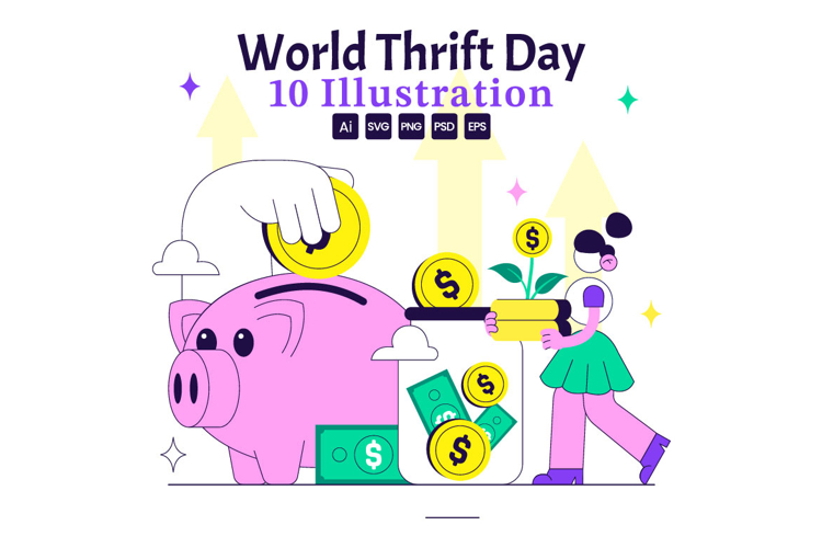 10 World Thrift Day Illustration