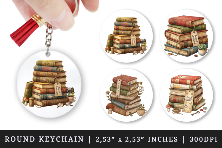 Thrifting round keychain pintable sublimation design png