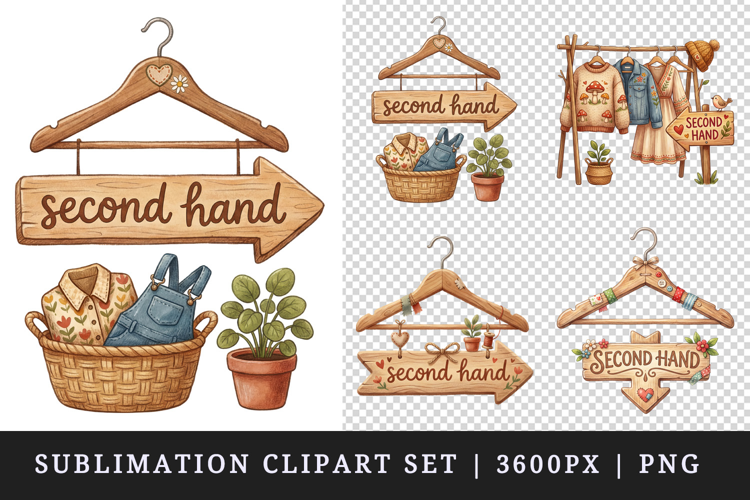 Thrifting clipart printable sublimation design png