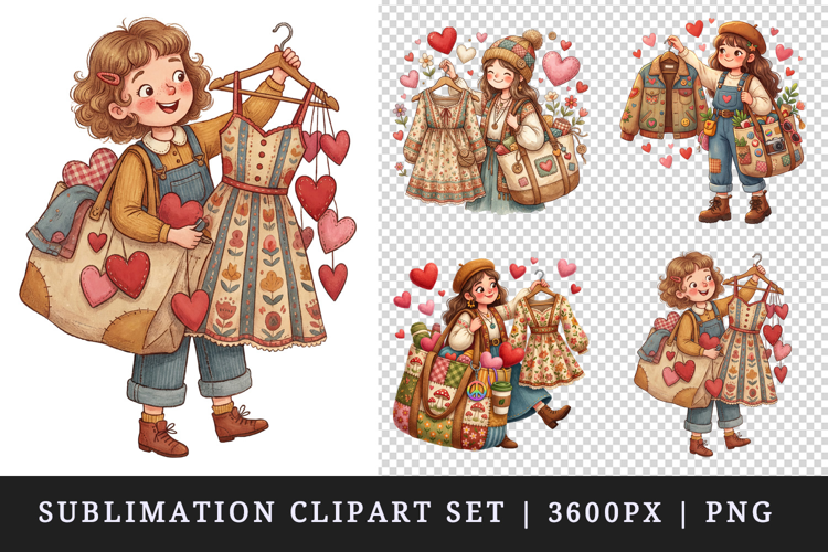 Thrifting clipart printable sublimation design png