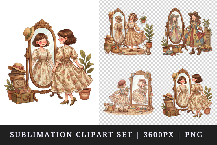 Thrifting clipart printable sublimation design png