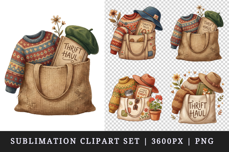 Thrifting clipart printable sublimation design png