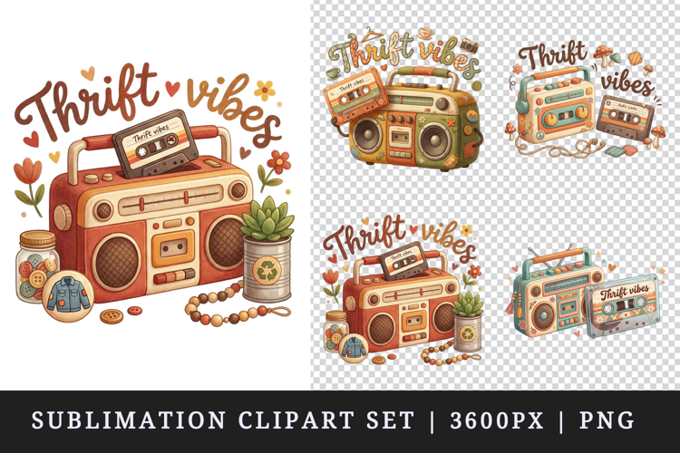 Thrifting clipart printable sublimation design png