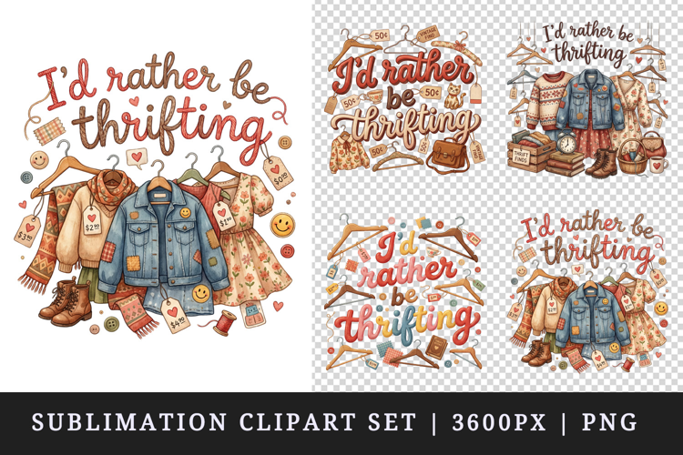 Thrifting clipart printable sublimation design png