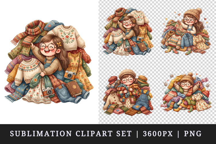 Thrifting clipart printable sublimation design png