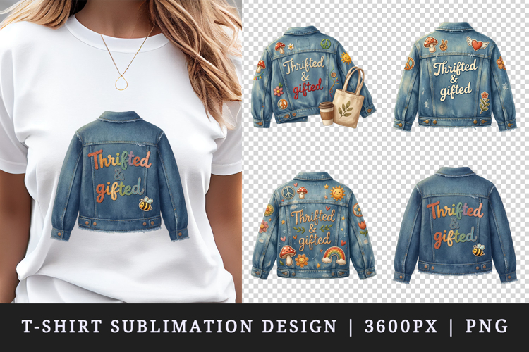 Thrifting t-shirt printable sublimation design png