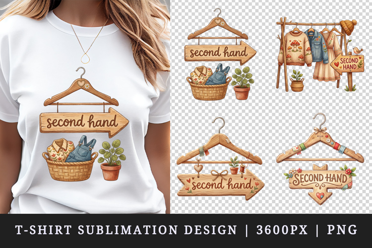 Thrifting t-shirt printable sublimation design png