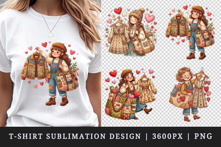 Thrifting t-shirt printable sublimation design png